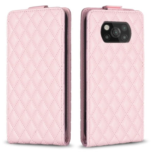 

For Xiaomi Poco X3 / X3 NFC Diamond Lattice Vertical Flip Leather Phone Case(Pink)