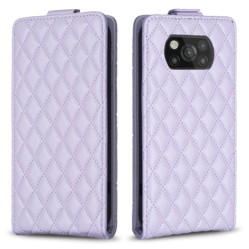 

For Xiaomi Poco X3 / X3 NFC Diamond Lattice Vertical Flip Leather Phone Case(Purple)