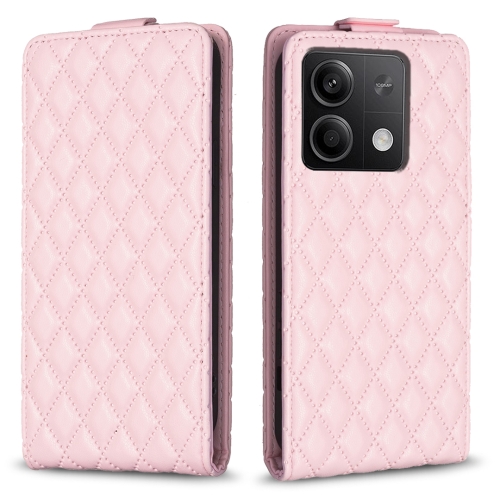 

For Xiaomi Redmi Note 13 Diamond Lattice Vertical Flip Leather Phone Case(Pink)