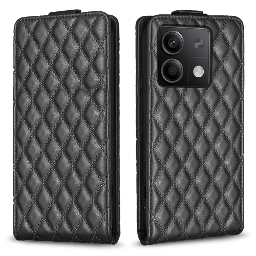 

For Xiaomi Redmi Note 13 4G Global Diamond Lattice Vertical Flip Leather Phone Case(Black)