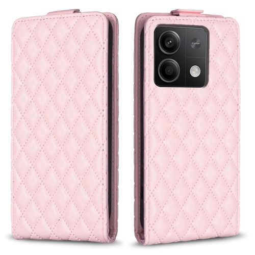 

For Xiaomi Redmi Note 13 4G Global Diamond Lattice Vertical Flip Leather Phone Case(Pink)