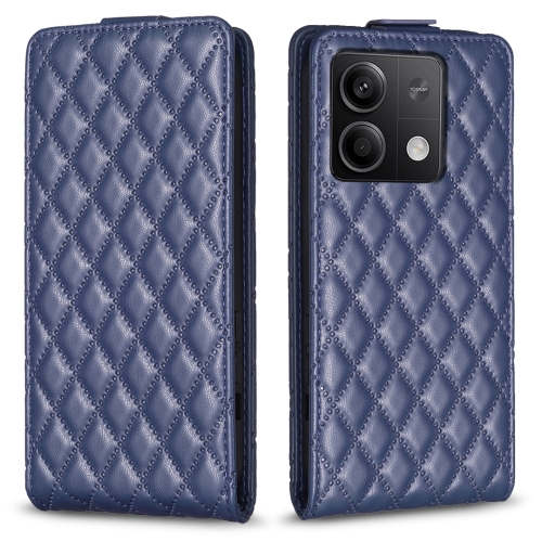 

For Xiaomi Redmi Note 13 4G Global Diamond Lattice Vertical Flip Leather Phone Case(Blue)