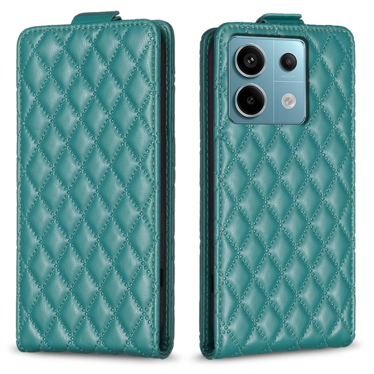 

For Xiaomi Redmi Note 13 Pro 4G Global Diamond Lattice Vertical Flip Leather Phone Case(Green)