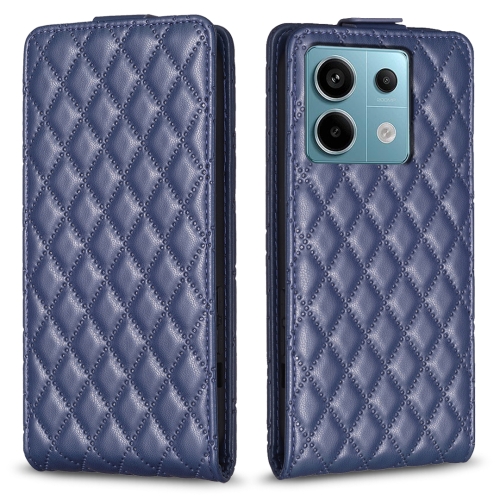 

For Xiaomi Redmi Note 13 Pro 4G Global Diamond Lattice Vertical Flip Leather Phone Case(Blue)