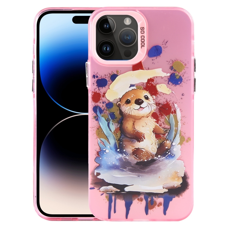 

For iPhone 14 Pro Animal Pattern PC Phone Case(Otter)