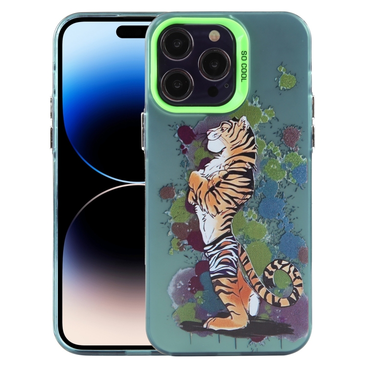 

For iPhone 14 Pro Animal Pattern PC Phone Case(Tiger)