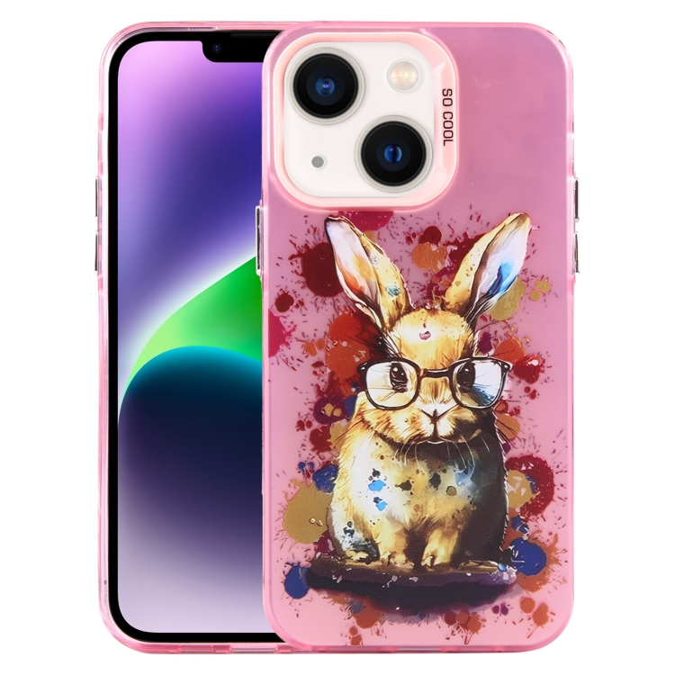 

For iPhone 14 Animal Pattern PC Phone Case(Rabbit)