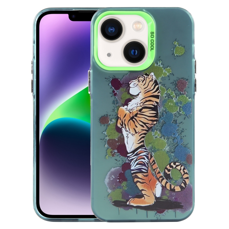 

For iPhone 14 Animal Pattern PC Phone Case(Tiger)