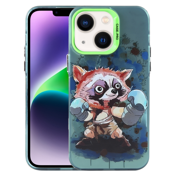 

For iPhone 14 Animal Pattern PC Phone Case(Raccoon)