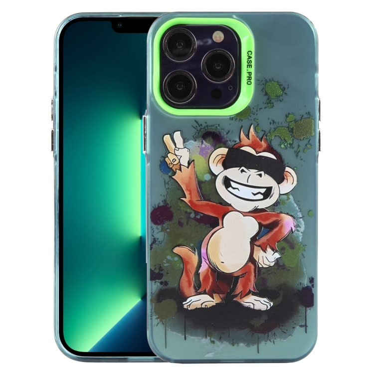 

For iPhone 13 Pro Max Animal Pattern PC Phone Case(Monkey)