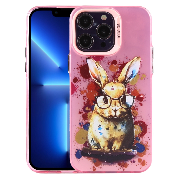 

For iPhone 13 Pro Animal Pattern PC Phone Case(Rabbit)