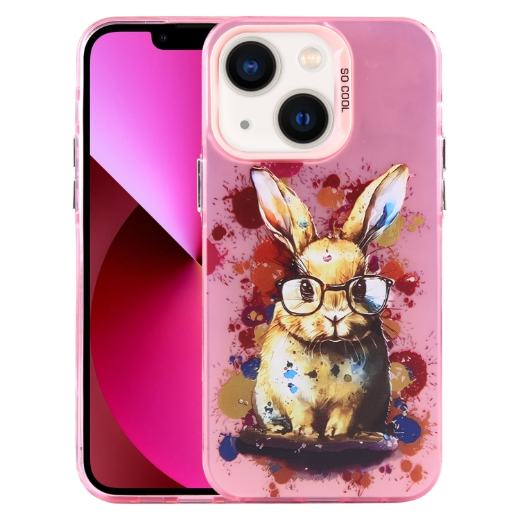 

For iPhone 13 Animal Pattern PC Phone Case(Rabbit)