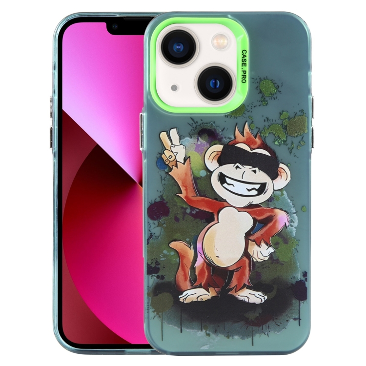 

For iPhone 13 Animal Pattern PC Phone Case(Monkey)