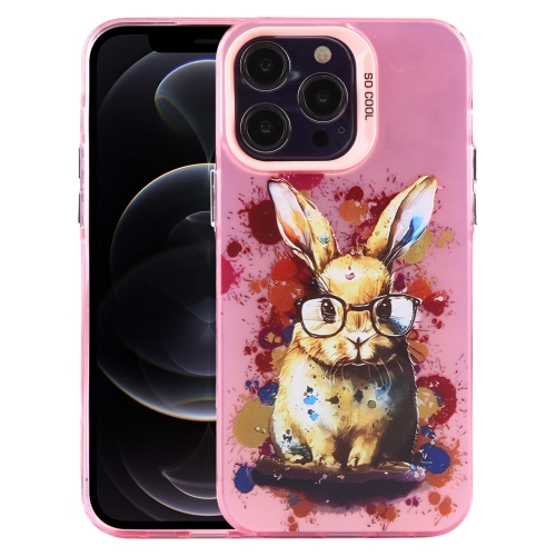 

For iPhone 12 Pro Animal Pattern PC Phone Case(Rabbit)