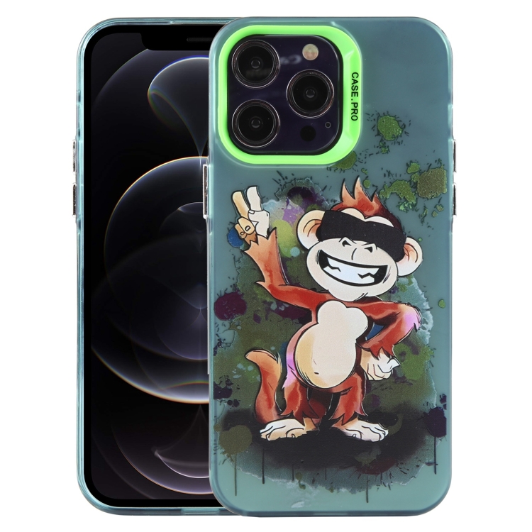 

For iPhone 12 Pro Animal Pattern PC Phone Case(Monkey)