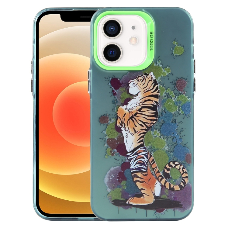 

For iPhone 12 Animal Pattern PC Phone Case(Tiger)