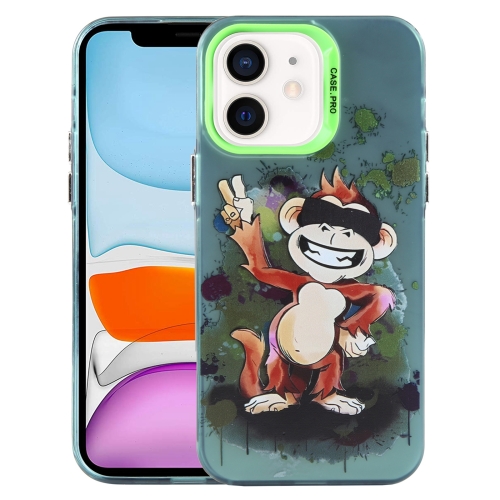 

For iPhone 11 Animal Pattern PC Phone Case(Monkey)