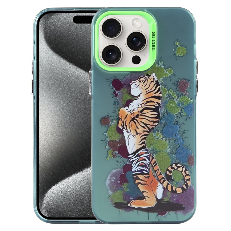 

For iPhone 15 Pro Max Animal Pattern PC Phone Case(Tiger)