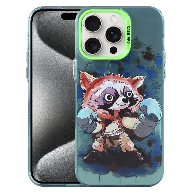 

For iPhone 15 Pro Animal Pattern PC Phone Case(Raccoon)