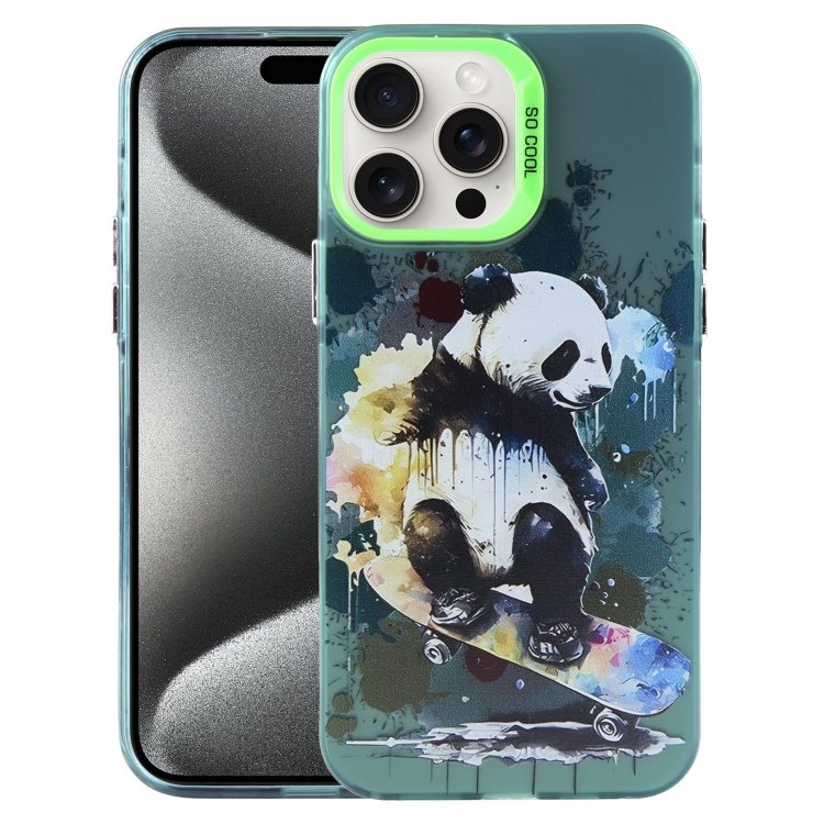 

For iPhone 15 Pro Animal Pattern PC Phone Case(Panda)