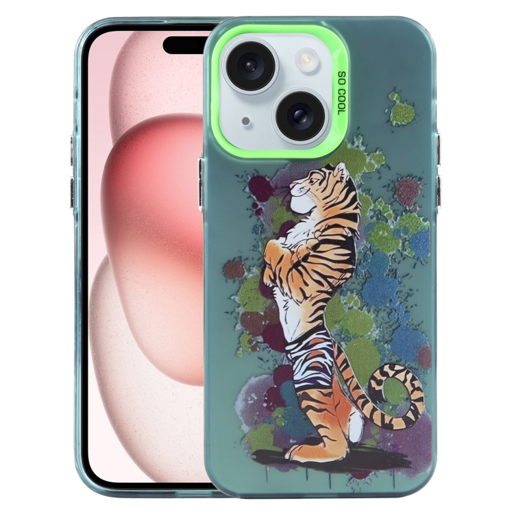 

For iPhone 15 Plus Animal Pattern PC Phone Case(Tiger)