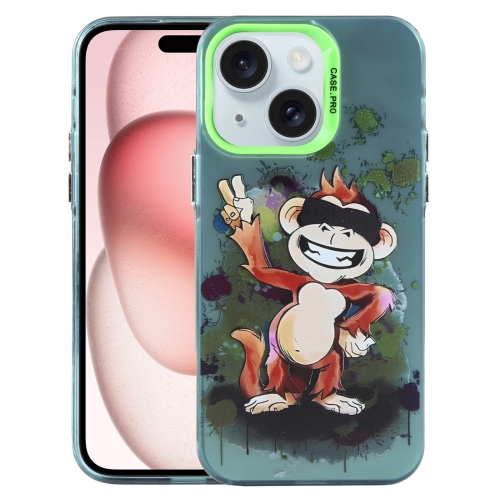 

For iPhone 15 Animal Pattern PC Phone Case(Monkey)