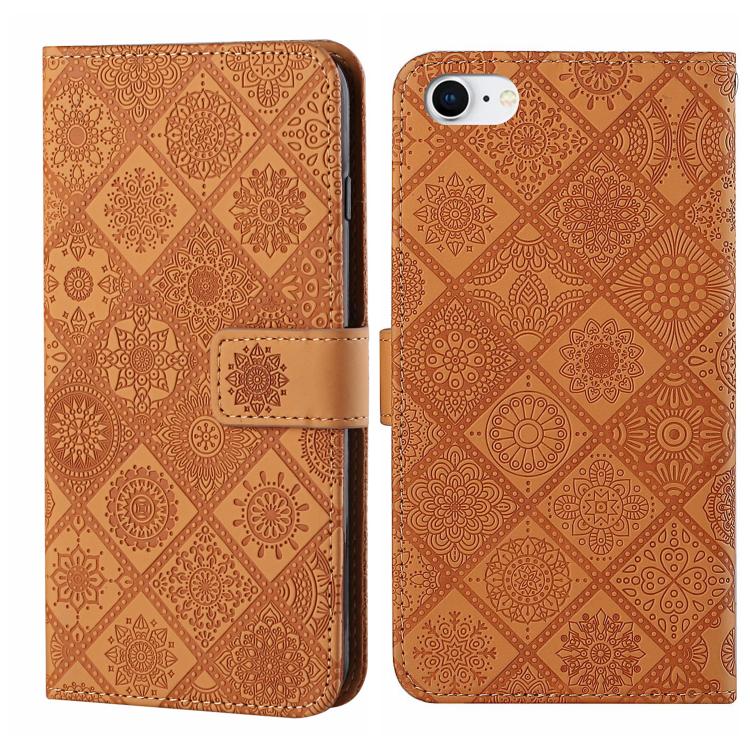 

For iPhone 16e Ethnic Style Embossed Pattern Leather Phone Case(Brown)