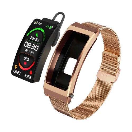 

K13S 1.14 inch TFT Screen Milanese Metal Strap Smart Call Bracelet Supports Sleep Management / Blood Oxygen Monitoring(Rose Gold)