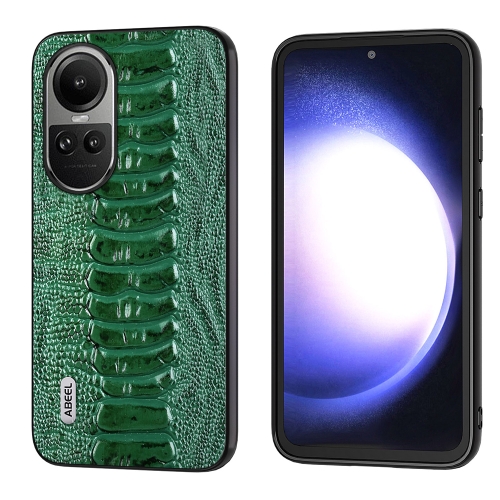 

For OPPO Reno10 Global / Reno10 Pro Global ABEEL Genuine Leather Weilai Series Phone Case(Green)