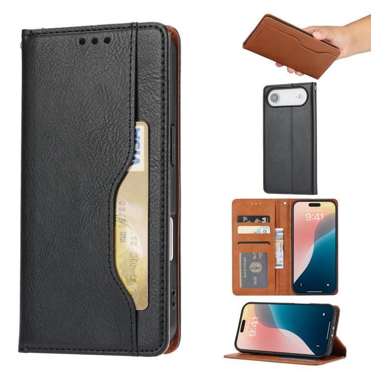 

For iPhone Air Knead Skin Texture Flip Leather Phone Case(Black)