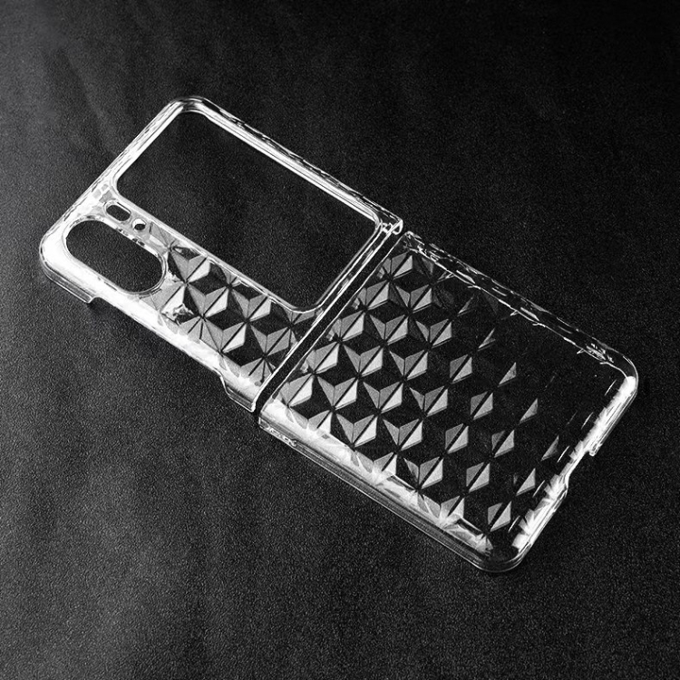 

For OPPO Find N2 Flip Transparent Diamond Texture PC Phone Case
