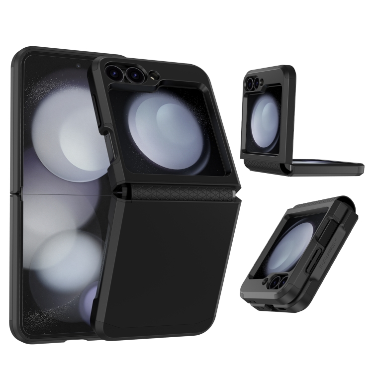 

For Samsung Galaxy Z Flip4 5G SGP Armor 2 in 1 Color Contrast TPU Hybrid PC Phone Case(Black)