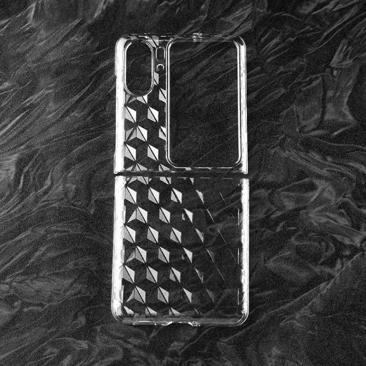 

For OPPO Find N2 Flip Transparent Diamond Texture PC Phone Case