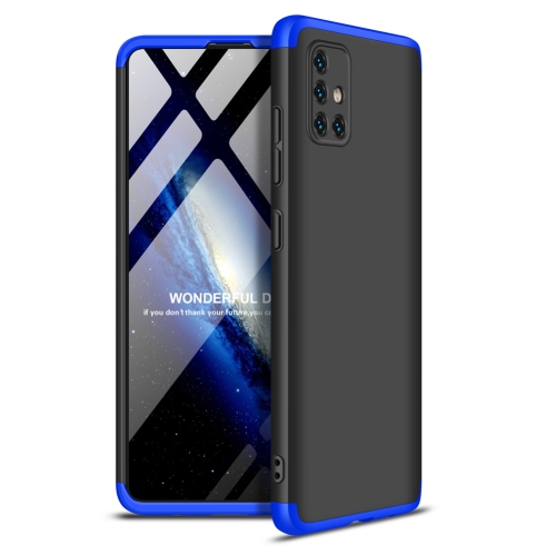 

For Samsung Galaxy A51 GKK Three Stage Splicing Full Coverage PC Protective Case(Black Blue)