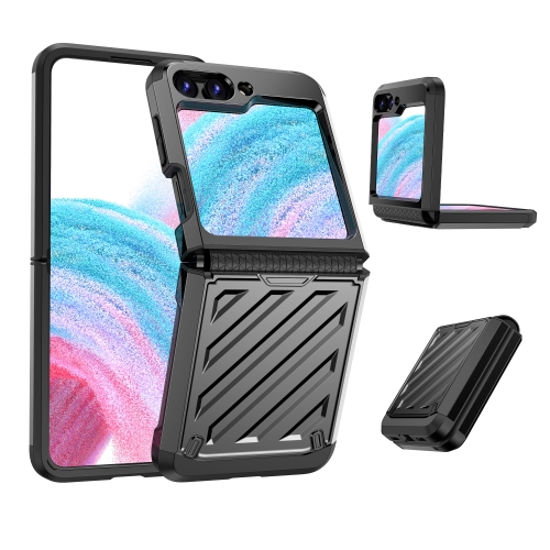 

For Samsung Galaxy Z Flip5 2 in 1 Color Contrast TPU Hybrid PC Phone Case(Black)