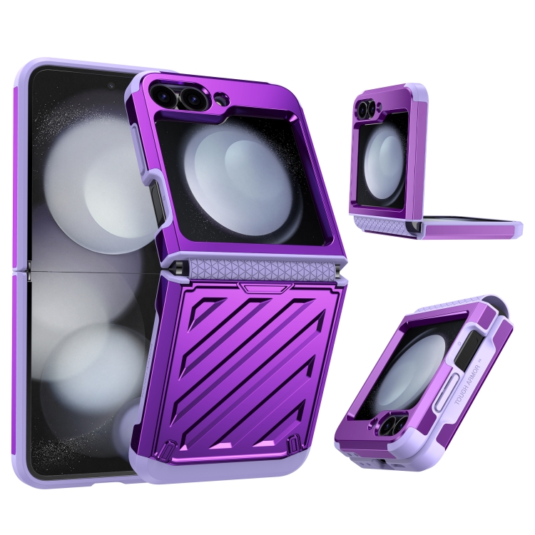 

For Samsung Galaxy Z Flip3 5G 2 in 1 Color Contrast TPU Hybrid PC Phone Case(Purple)