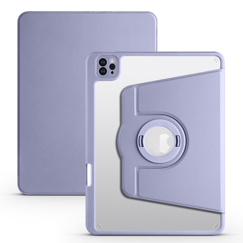 

For iPad Pro 11 2022 / Air 10.9 2022 Acrylic 360 Rotation Detachable Leather Tablet Case(Lavender Purple)