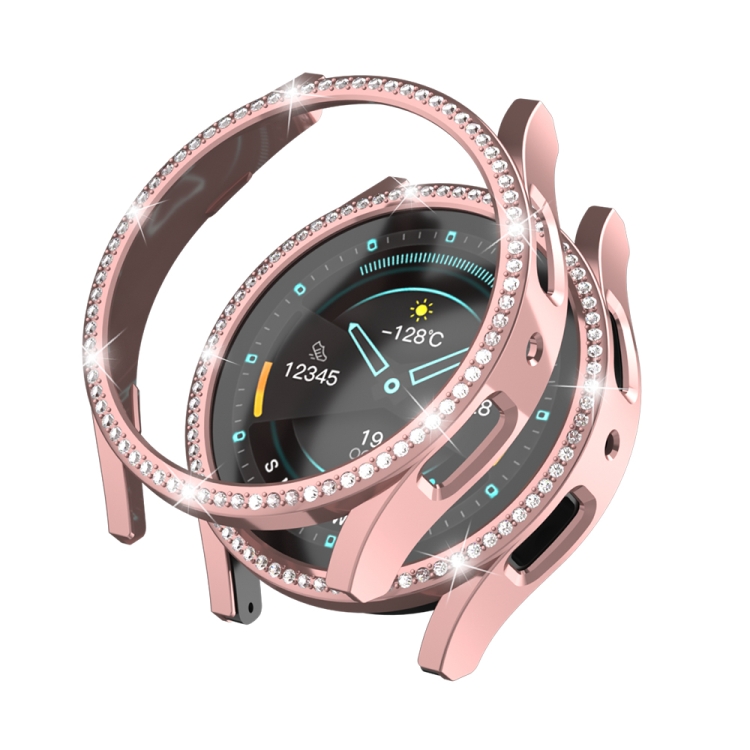 

For Samsung Galaxy Watch 6 40mm Diamond Hollow PC Watch Protective Case(Pink)