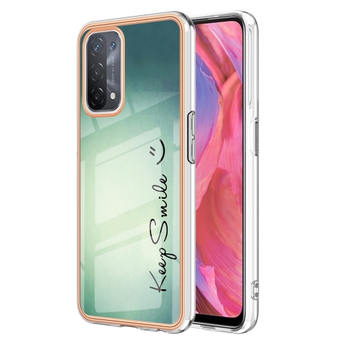 

For OPPO A74 / A93 5G / A54 5G / A93s 5G Electroplating Marble Dual-side IMD Phone Case(Smile)