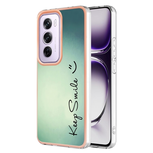 

For OPPO Reno12 Pro Global Electroplating Marble Dual-side IMD Phone Case(Smile)