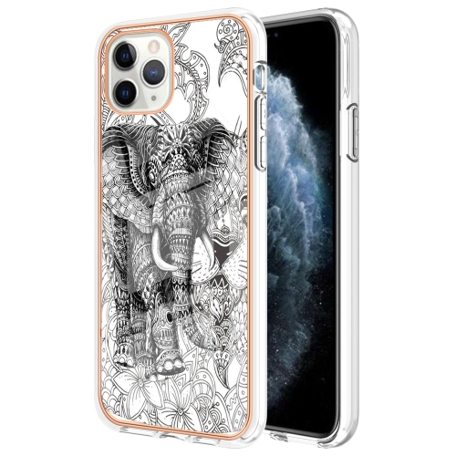 

For iPhone 11 Pro Max Electroplating Marble Dual-side IMD Phone Case(Totem Elephant)