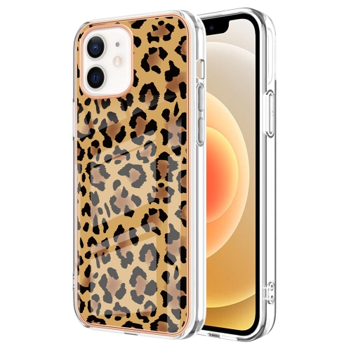 

For iPhone 12 / 12 Pro Electroplating Marble Dual-side IMD Phone Case(Leopard Print)