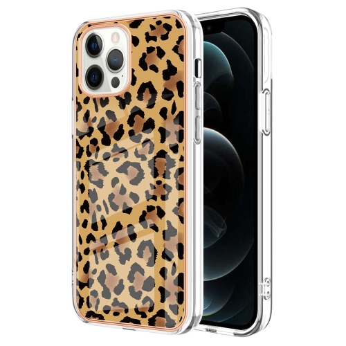 

For iPhone 12 Pro Max Electroplating Marble Dual-side IMD Phone Case(Leopard Print)