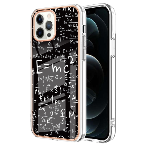 

For iPhone 12 Pro Max Electroplating Marble Dual-side IMD Phone Case(Equation)