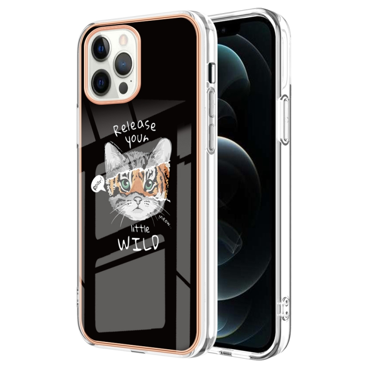 

For iPhone 12 Pro Max Electroplating Marble Dual-side IMD Phone Case(Natural Growth)