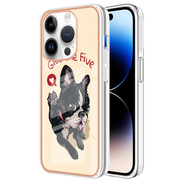 

For iPhone 13 Pro Electroplating Marble Dual-side IMD Phone Case(Lucky Dog)