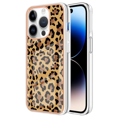 

For iPhone 13 Pro Max Electroplating Marble Dual-side IMD Phone Case(Leopard Print)