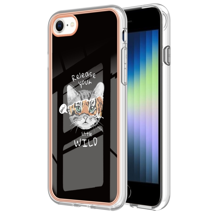

For iPhone SE 2022 / SE 2020 / 8 / 7 Electroplating Marble Dual-side IMD Phone Case(Natural Growth)