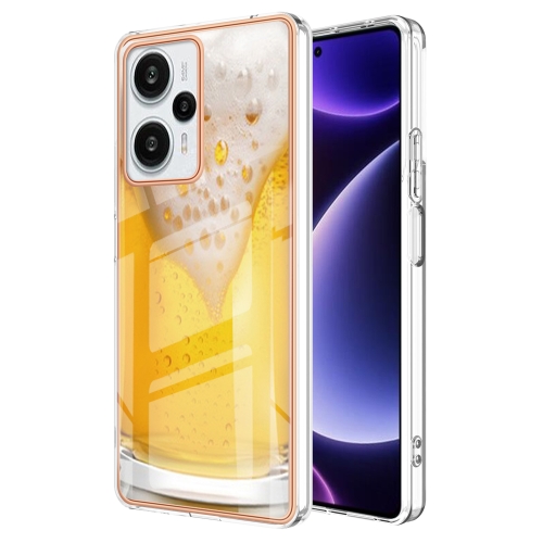 

For Xiaomi Poco F5 / Redmi Note 12 Turbo Electroplating Marble Dual-side IMD Phone Case(Draft Beer)