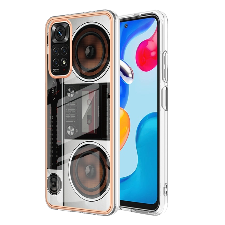 

For Xiaomi Redmi Note 11s / Note 11 4G Electroplating Marble Dual-side IMD Phone Case(Retro Radio)